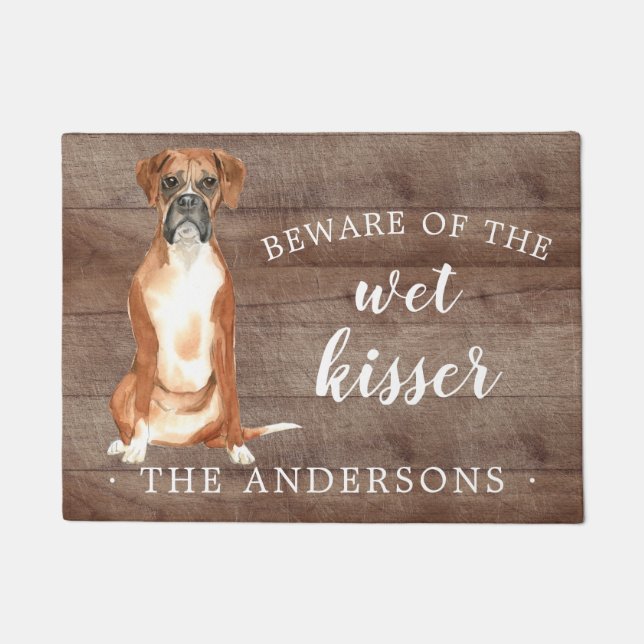 Boxer Dog Personalized Door Mat (Front)