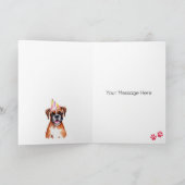 Boxer Dog Personalized Happy Birthday  Card (Inside)