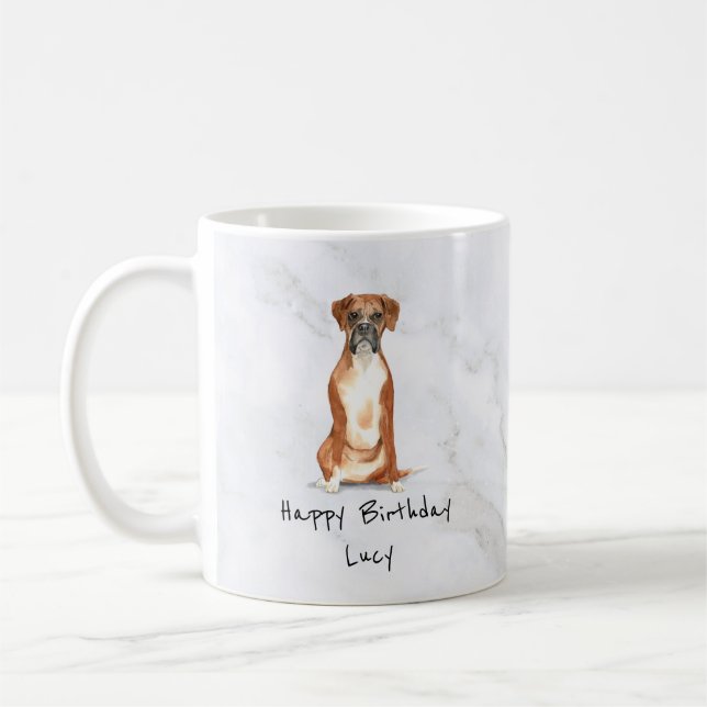 Boxer Dog Personalized Mug (Left)