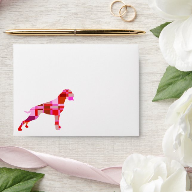 Boxer Dog Personalized | Red Custom Mailer for Dog Envelope (Wedding)