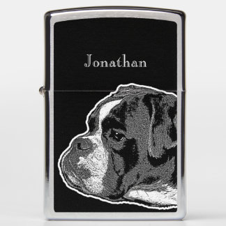 Boxer dog personalized zippo lighter