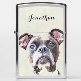 Boxer dog personalized zippo lighter