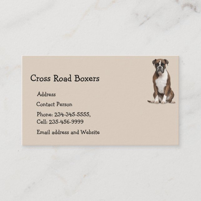 Boxer Dog Pet Animal   Business Card Magnet (Front)