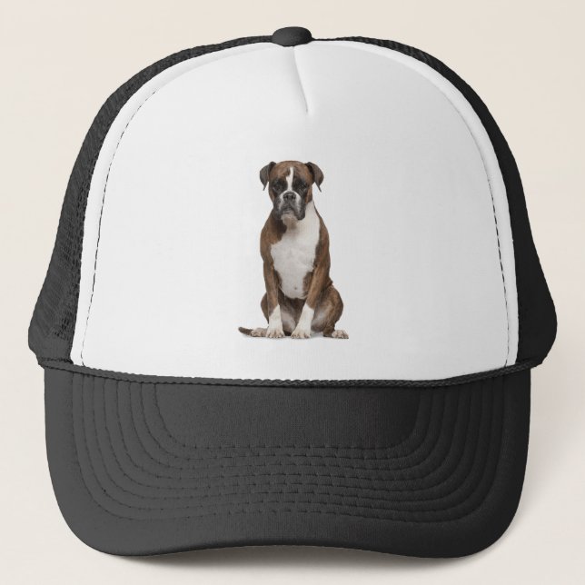 Boxer Dog Pet Animal Custom Trucker Hat (Front)