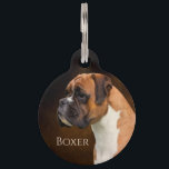 Boxer Dog Pet ID Tag<br><div class="desc">Add your own details to this pet ID tag featuring a beautiful Boxer dog portrait by animal photographer Diana Andersen.</div>