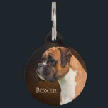 Boxer Dog Pet ID Tag<br><div class="desc">Add your own details to this pet ID tag featuring a beautiful Boxer dog portrait by animal photographer Diana Andersen.</div>