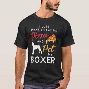 Boxer Dog Pizza Owner Christmas Birthday T-Shirt