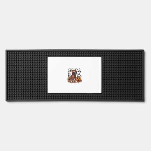 Boxer Dog Plaid Hoodie Halloween Pumpkin Bats_1 Bar Mat