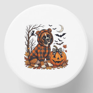 Boxer Dog Plaid Hoodie Halloween Pumpkin Bats_1 Mini Candle Favors