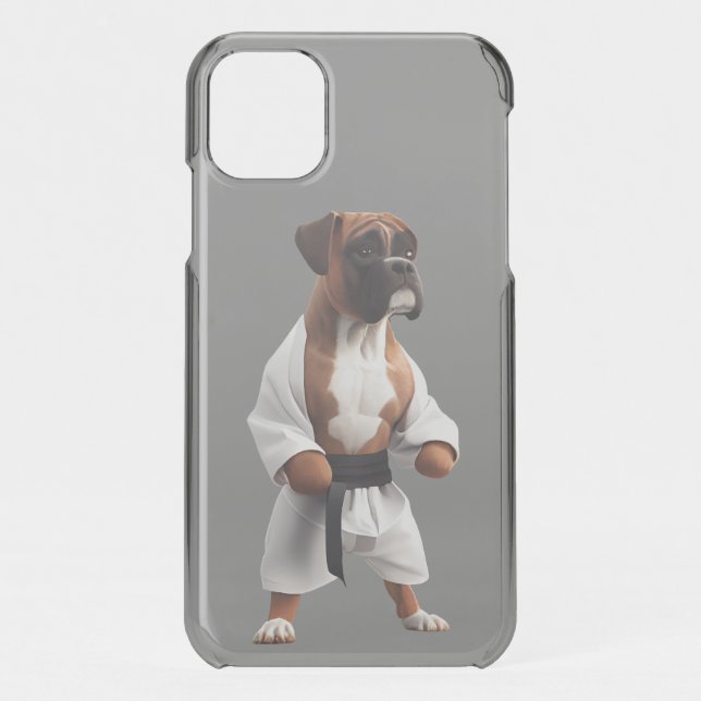 Boxer Dog Play Karate, Boxer Dog Karate Player Uncommon iPhone Case (Back)