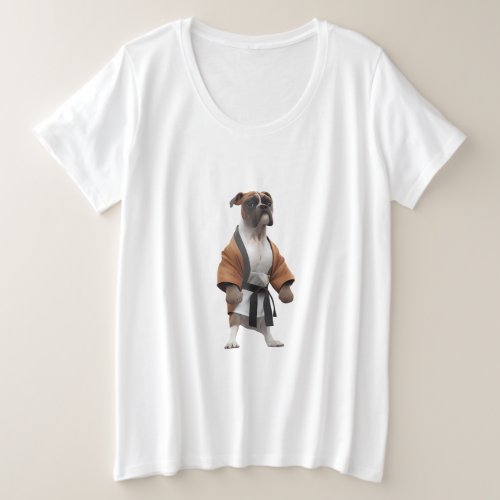 Boxer Dog Play Karate Karate Champion Boxer Dog Plus Size T_Shirt