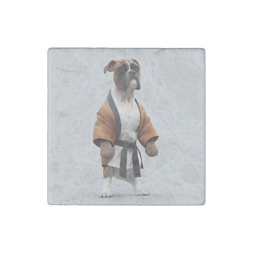 Boxer Dog Play Karate Karate Champion Boxer Dog Stone Magnet