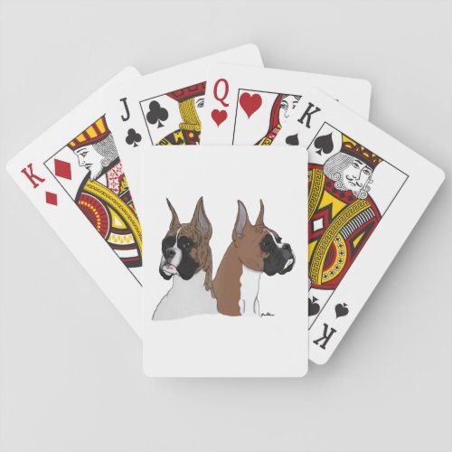 Boxer Dog Playing Cards