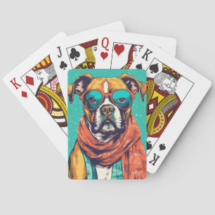 Boxer Dog Pop Art – Fun Dog Lovers Poker Cards
