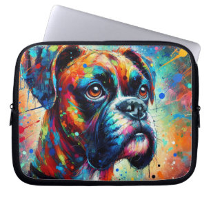 Boxer Dog Pop Art Whimsical Modern Retro-Inspired Laptop Sleeve