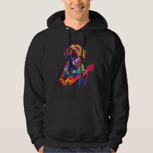 Boxer Dog Pop Guitar Hoodie
