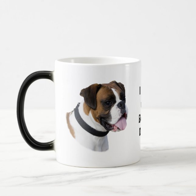 Boxer dog portrait photo color morph mug  (Left)