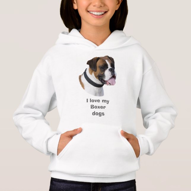 Boxer dog portrait photo hoodie (Front)