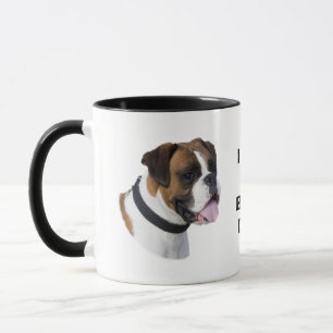 Boxer dog portrait photo mug