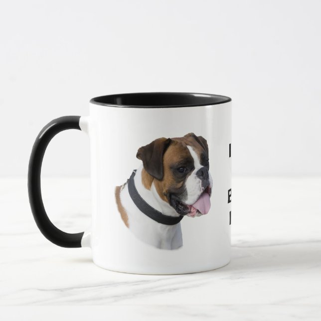Boxer dog portrait photo mug (Left)