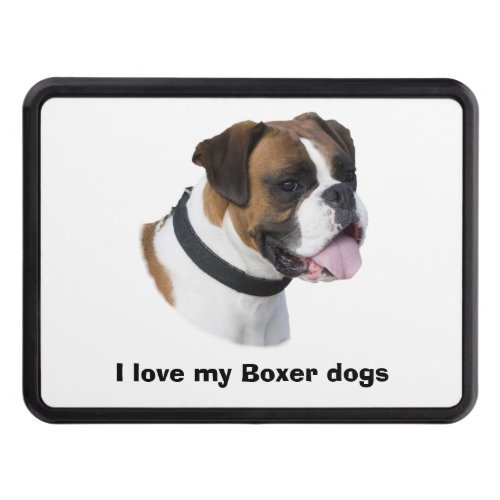 Boxer dog portrait photo trailer hitch cover
