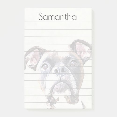 Boxer Dog post it notes pad