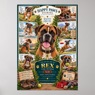 Boxer Dog Poster | The Little Life of Rex