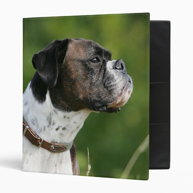 Boxer Dog Profile 3 Ring Binder (Front/Inside)