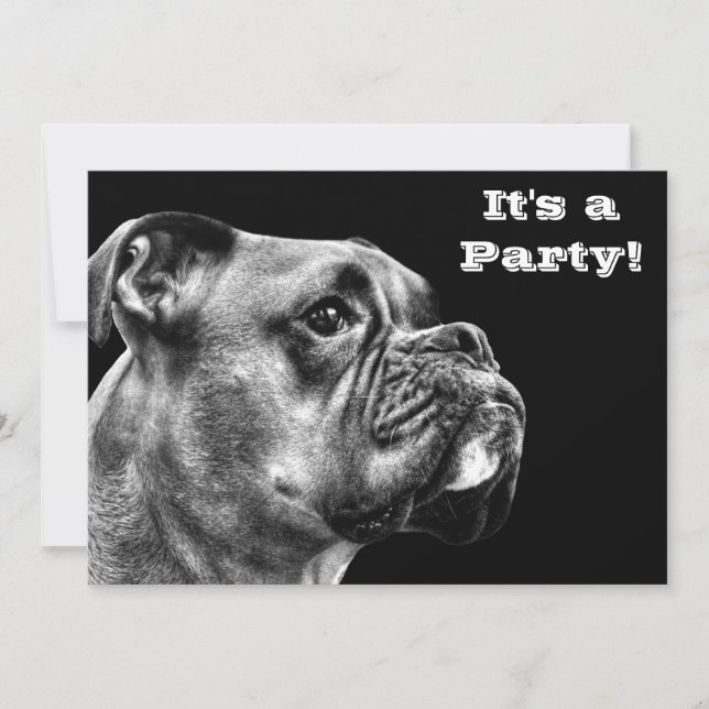 Boxer dog profile invitation (Front)