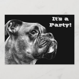 Boxer dog profile invitation