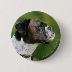 Boxer Dog Profile Pinback Button