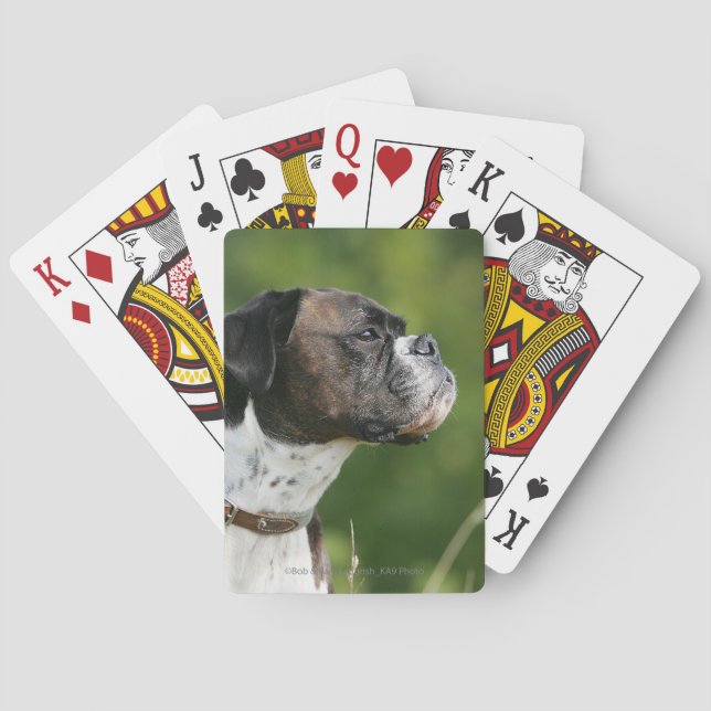 Boxer Dog Profile Poker Cards (Back)