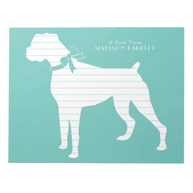 Boxer Dog Puppy Notepad (Front)