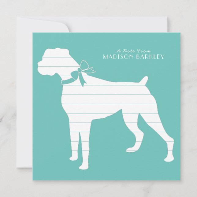 Boxer Dog Puppy Thank You Card (Front)