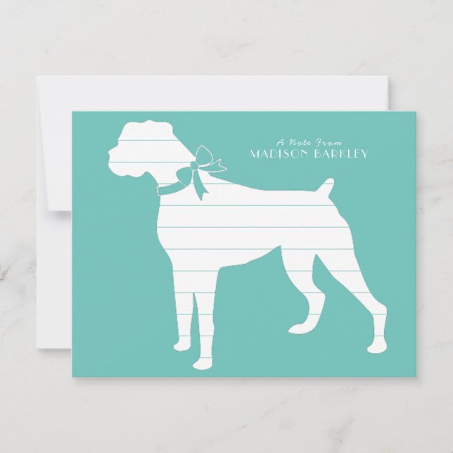 Boxer Dog Puppy Thank You Card (Front)