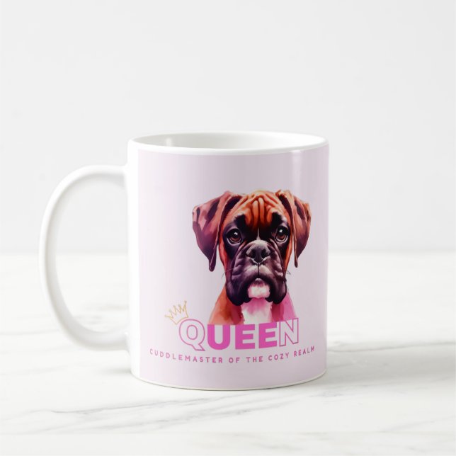 Boxer Dog: Queen Cuddle Master Coffee Mug (Left)