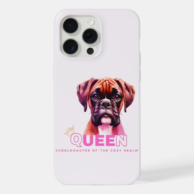Boxer Dog: Queen Cuddle Master iPhone Case (Back)
