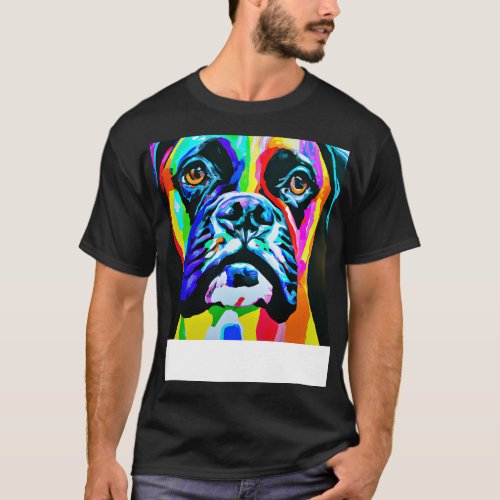 Boxer Dog Rainbow Painting T_Shirt