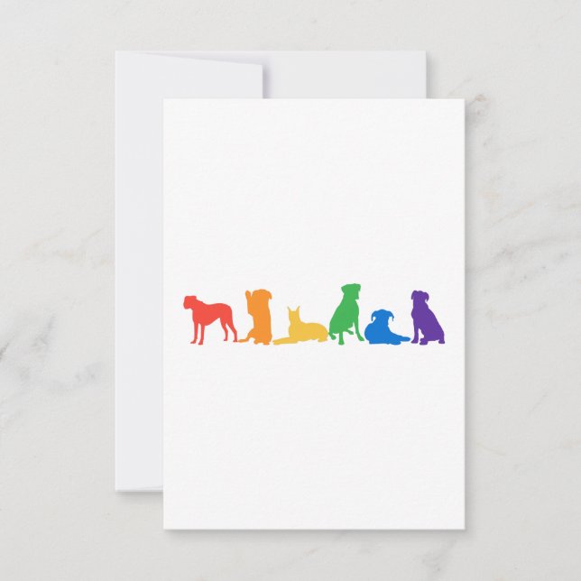Boxer Dog Rainbow Thank You Card (Front)
