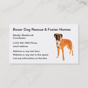 Boxer Dog Rescue And Foster Homes Business Card