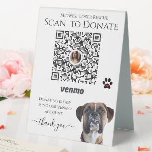 Boxer Dog Rescue Fundraiser Venmo Sign