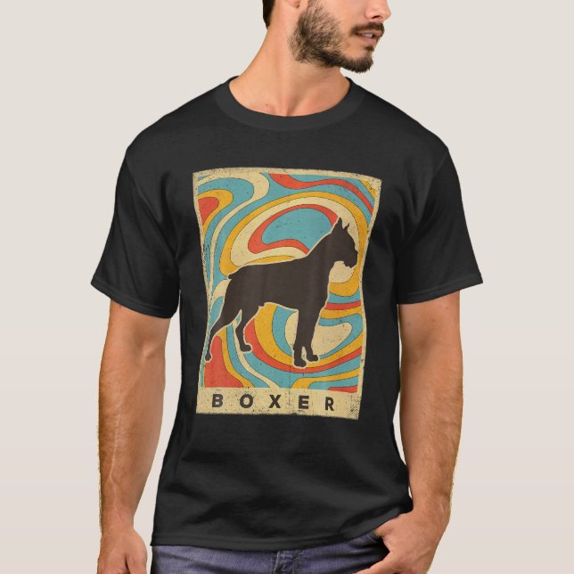 Boxer Dog Retro Vintage T-Shirt (Front)