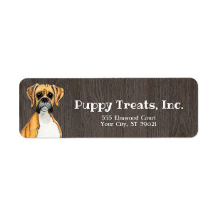 Boxer Dog Return Address Label