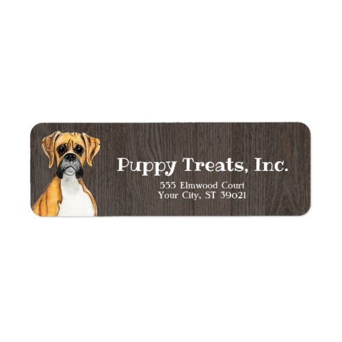 Boxer Dog Return Address Label