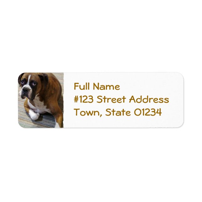 Boxer Dog Return Address Label (Front)