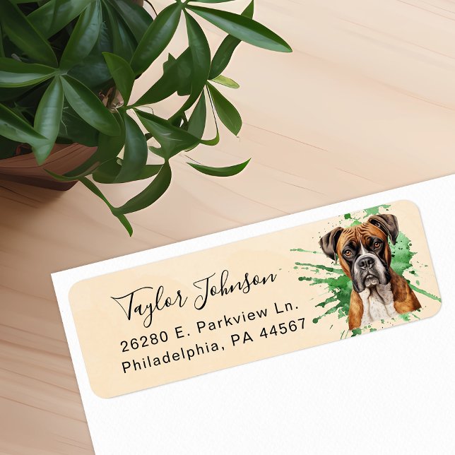 Boxer Dog Return Address Label (Creator Uploaded)