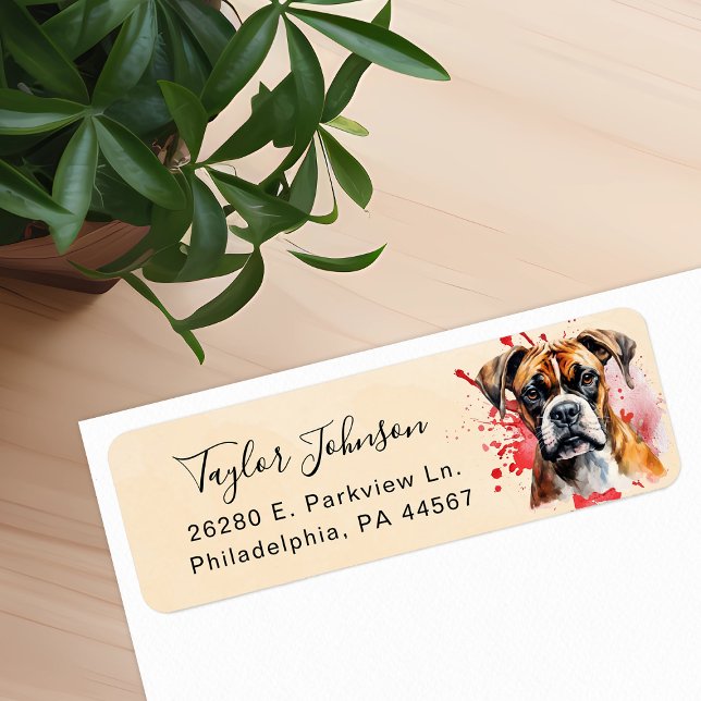 Boxer Dog Return Address Label (Creator Uploaded)