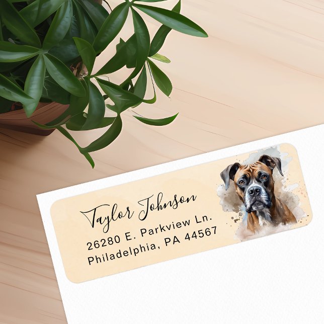 Boxer Dog Return Address Label (Creator Uploaded)