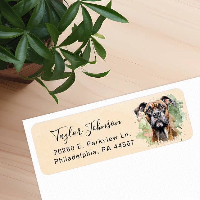 Boxer Dog Return Address Label (Creator Uploaded)