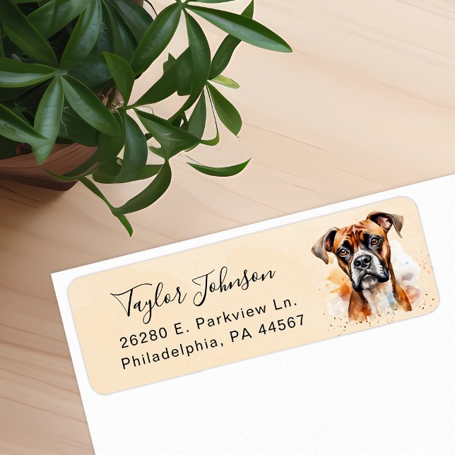 Boxer Dog Return Address Label (Creator Uploaded)